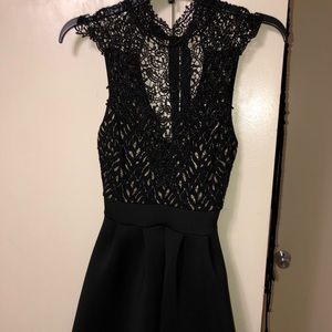 Lacey Black & Gold Detailed Dress